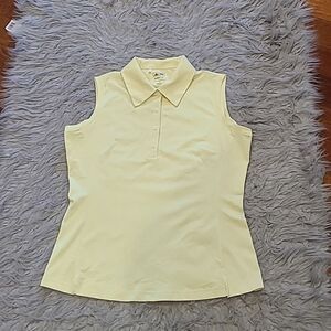 Adidas climalite golf light yellow sleeveless polo size medium
